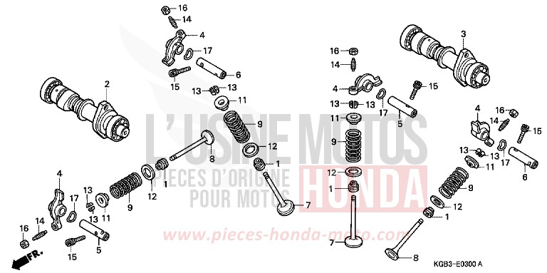 NOCKENWELLE/VENTIL von Shadow VT125C CANDY GLORY RED-U (R101) von 1999
